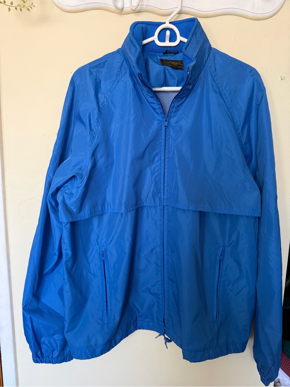 Vintage Eddie Bauer Bright Blue Men's Windbreaker Jacket